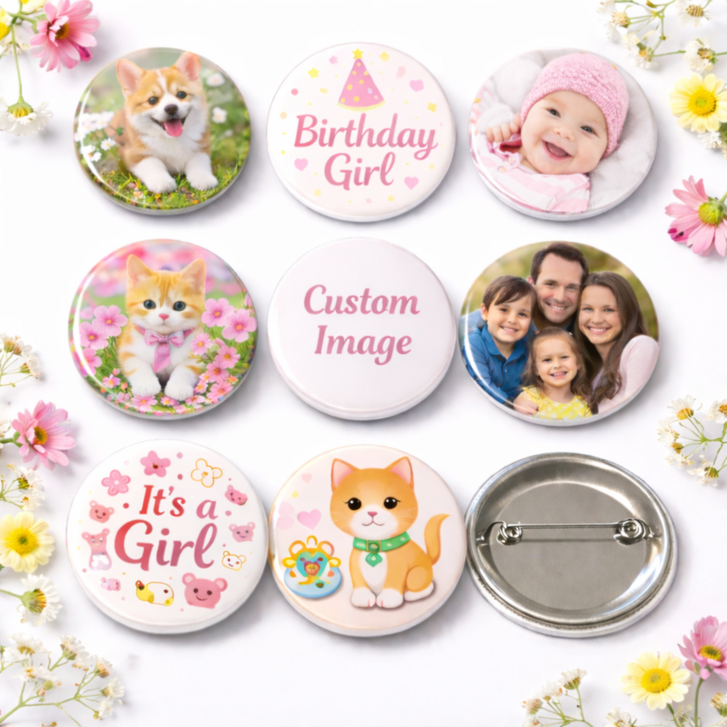 2.25" Custom Round Pins - Set of 9
