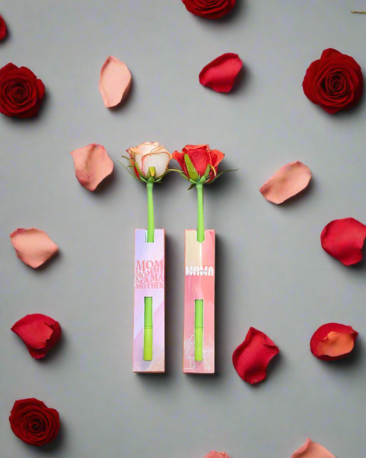 Mother's Day Rose Gel Pen/Heart Pen in Mini Sleeve