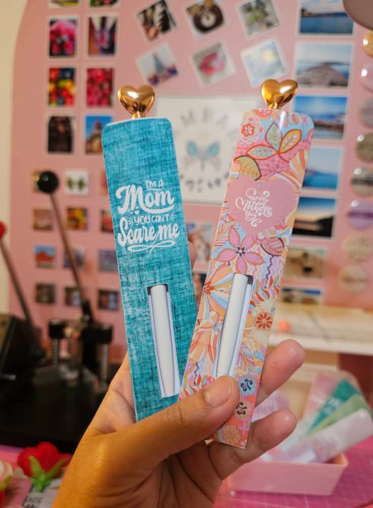 Mother's Day Rose Gel Pen/Heart Pen in Mini Sleeve